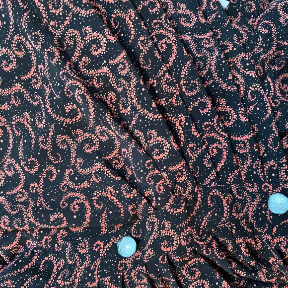 Vintage‎ 100% Silk Black and Pink Patterned Wrap Dress Size 12 - Picture 4 of 5